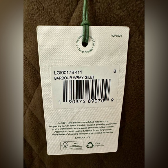 NWTs Barbour Women’s Wray Quilted Gilet/Vest. Black. Sz. 4 US (8 UK) - Picture 8 of 16